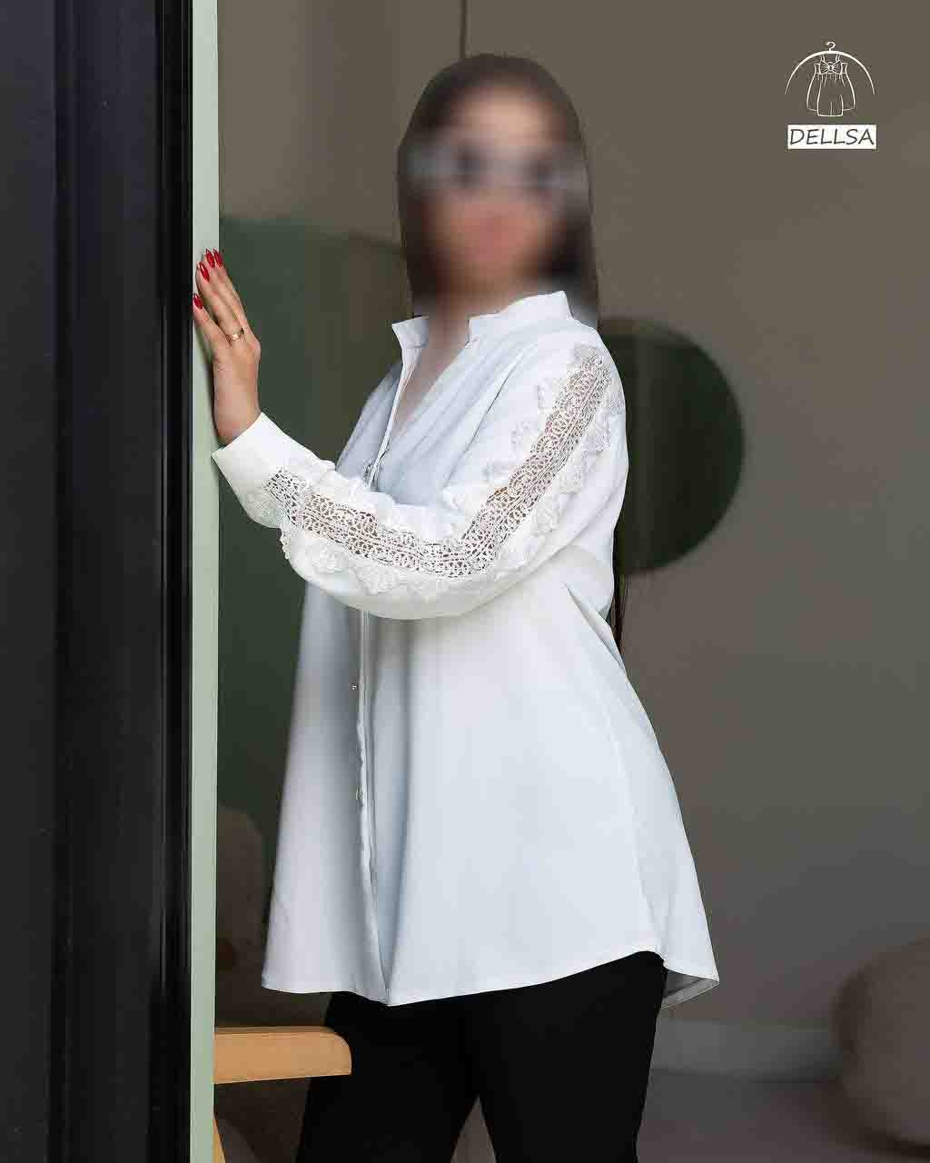  شومیز زنانه آستین تور 