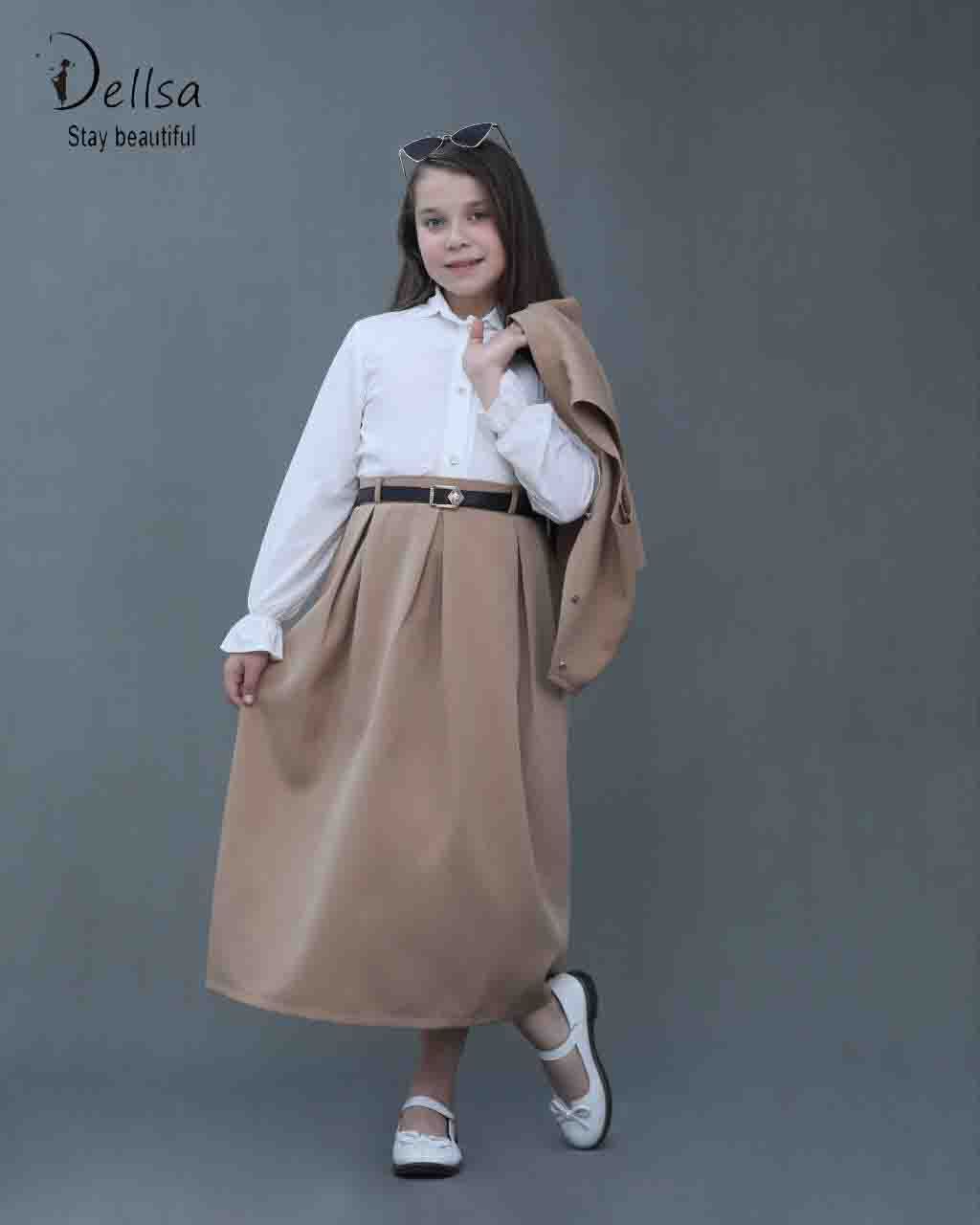  ست جلیقه.شومیز و دامن دخترانه 